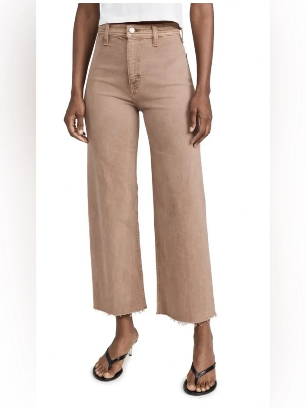 Pistola Penny Vrop High-Rise Wide Leg Jeans in Taupe